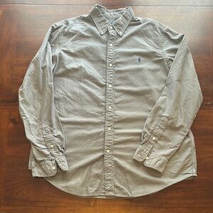 Ralph Lauren Gray Casual Button Down Shirt Long Sleeves